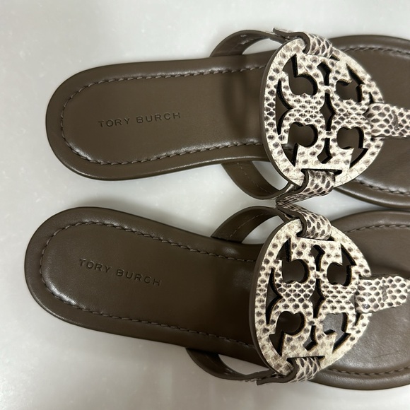 Tory Burch Miller Sandal in Smoke Roccia / Wild Mushroom - Picture 3 of 5